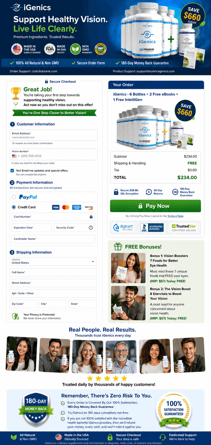 iGenics checkout-page